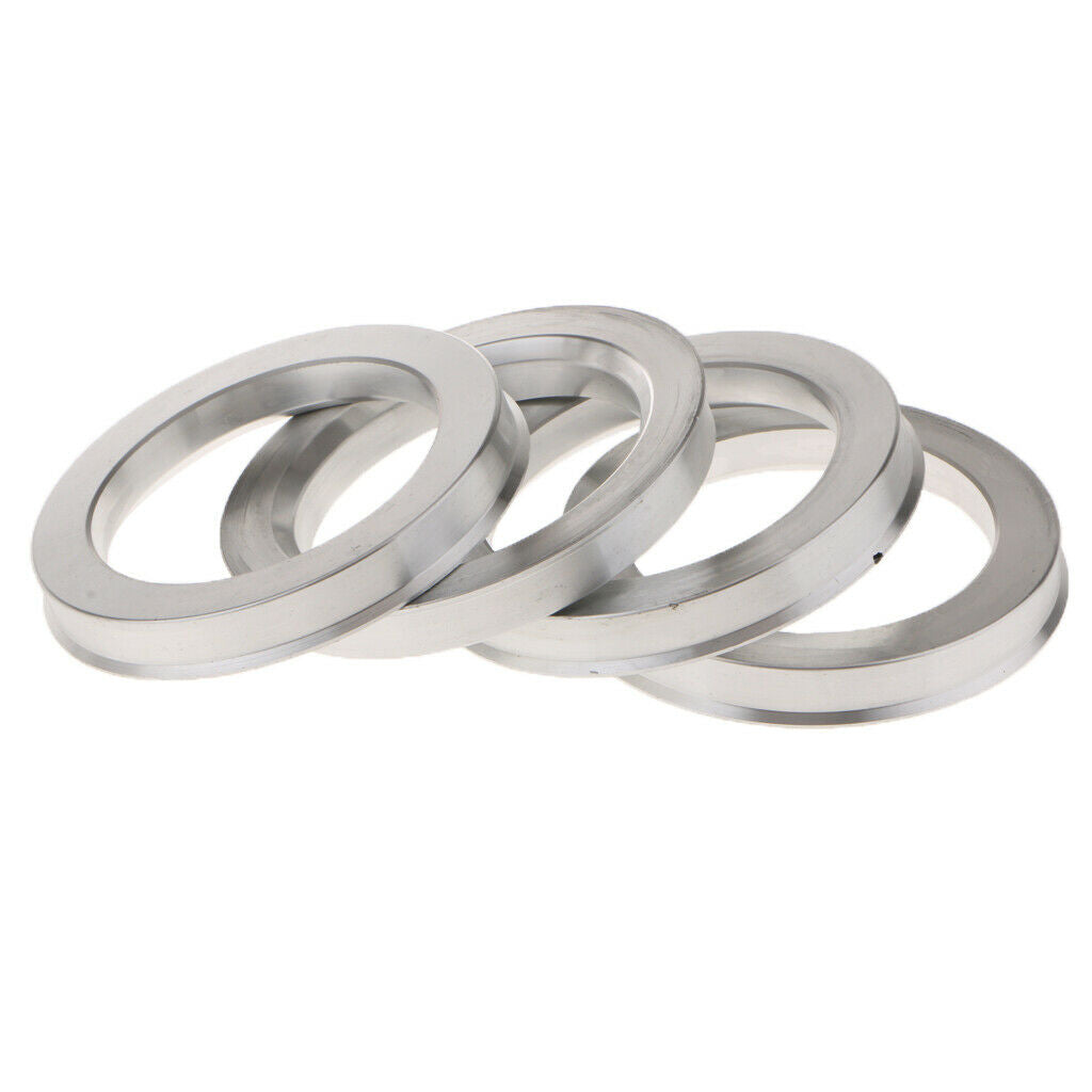 4 Pieces Aluminum Alloy Spigot Rings 7.31-54.1mm Wheel Hub Spacer Gasket