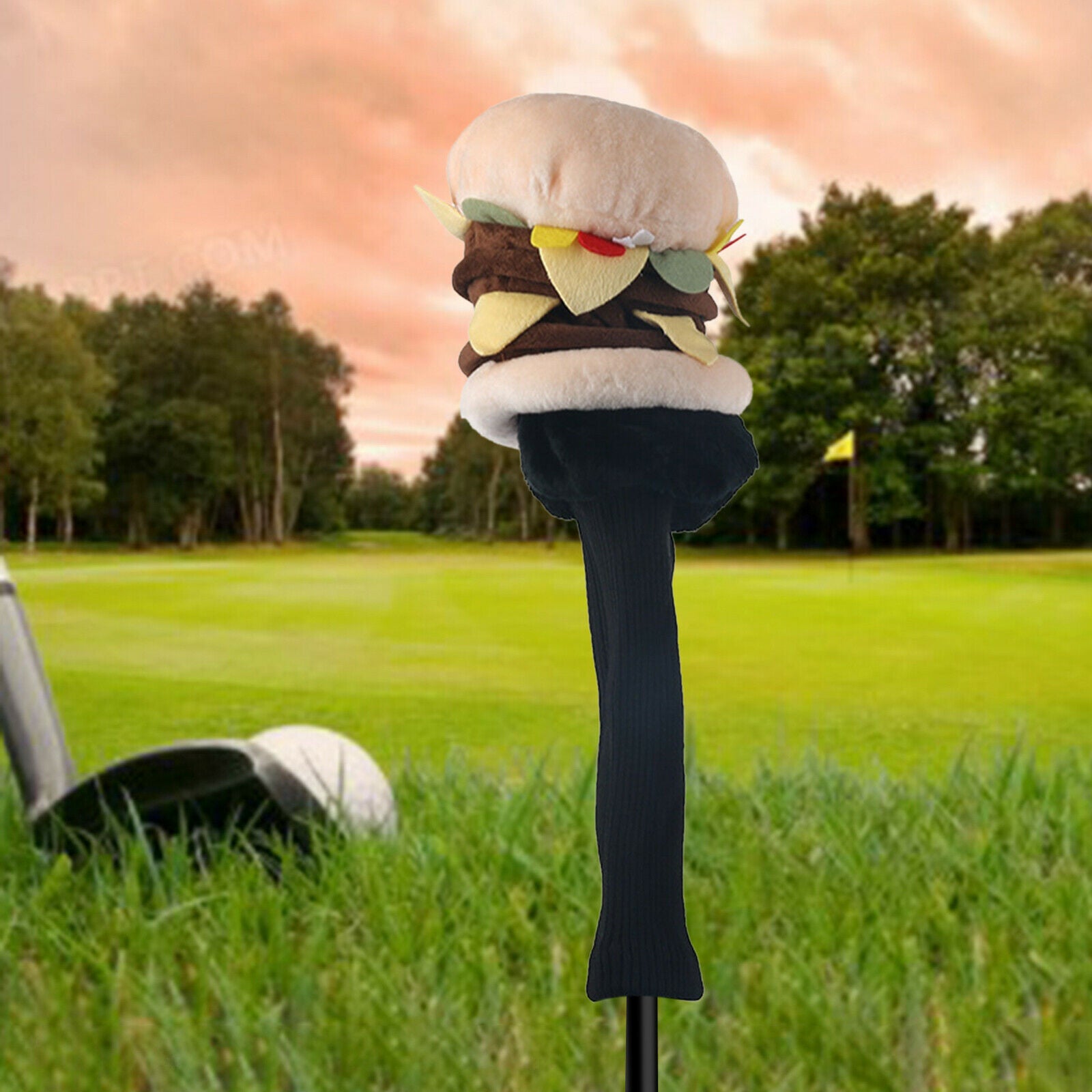 Plush Hamburger Golf Driver Headcover Novelty Club Head Covers Giveaway