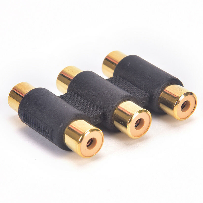 Triple3x RCA Phono Coupler Female to Female Audio Video Connector Adaptor .l8
