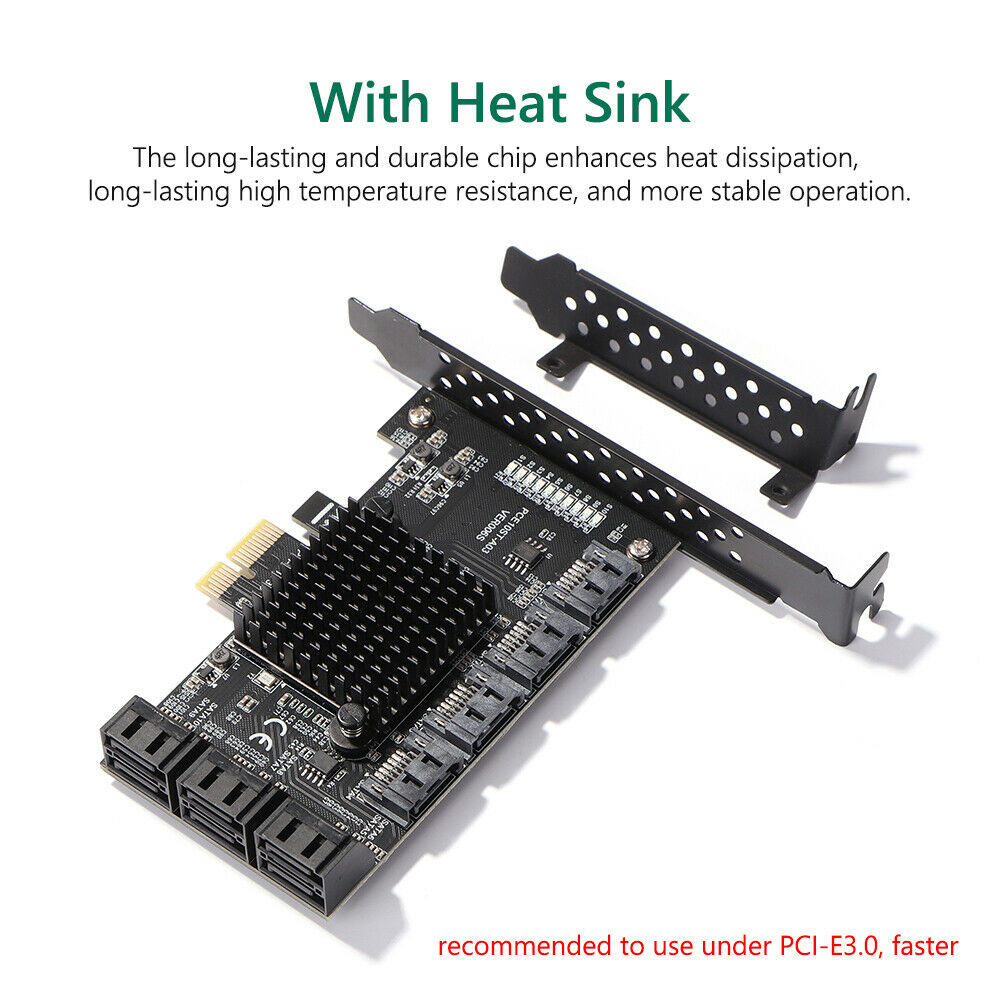 PCI-E to 10 Ports SATA3.0 PCI-E 1X Expansion Card PCI Express 3.0 GEN3 Adapter