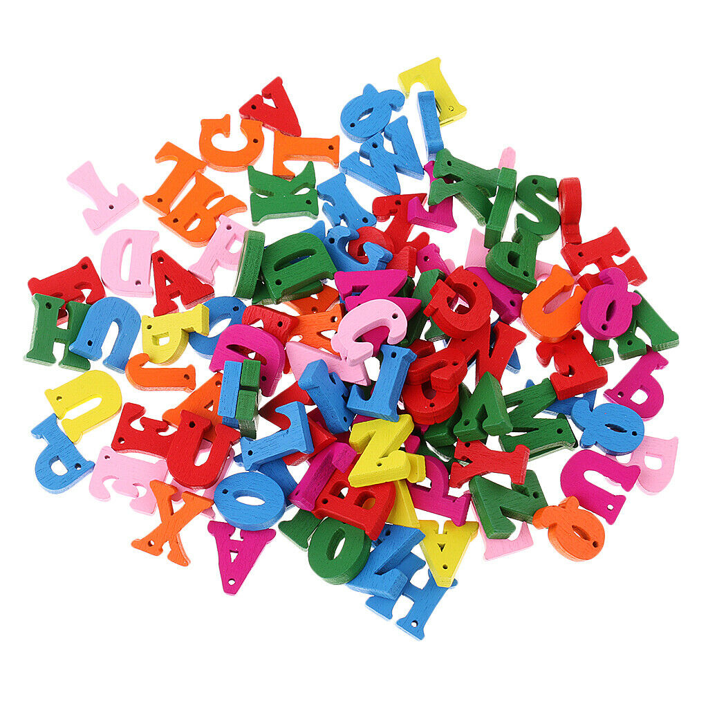 100x Wood Alphabet for Kids Baby Educational Developmental Teaching Toys