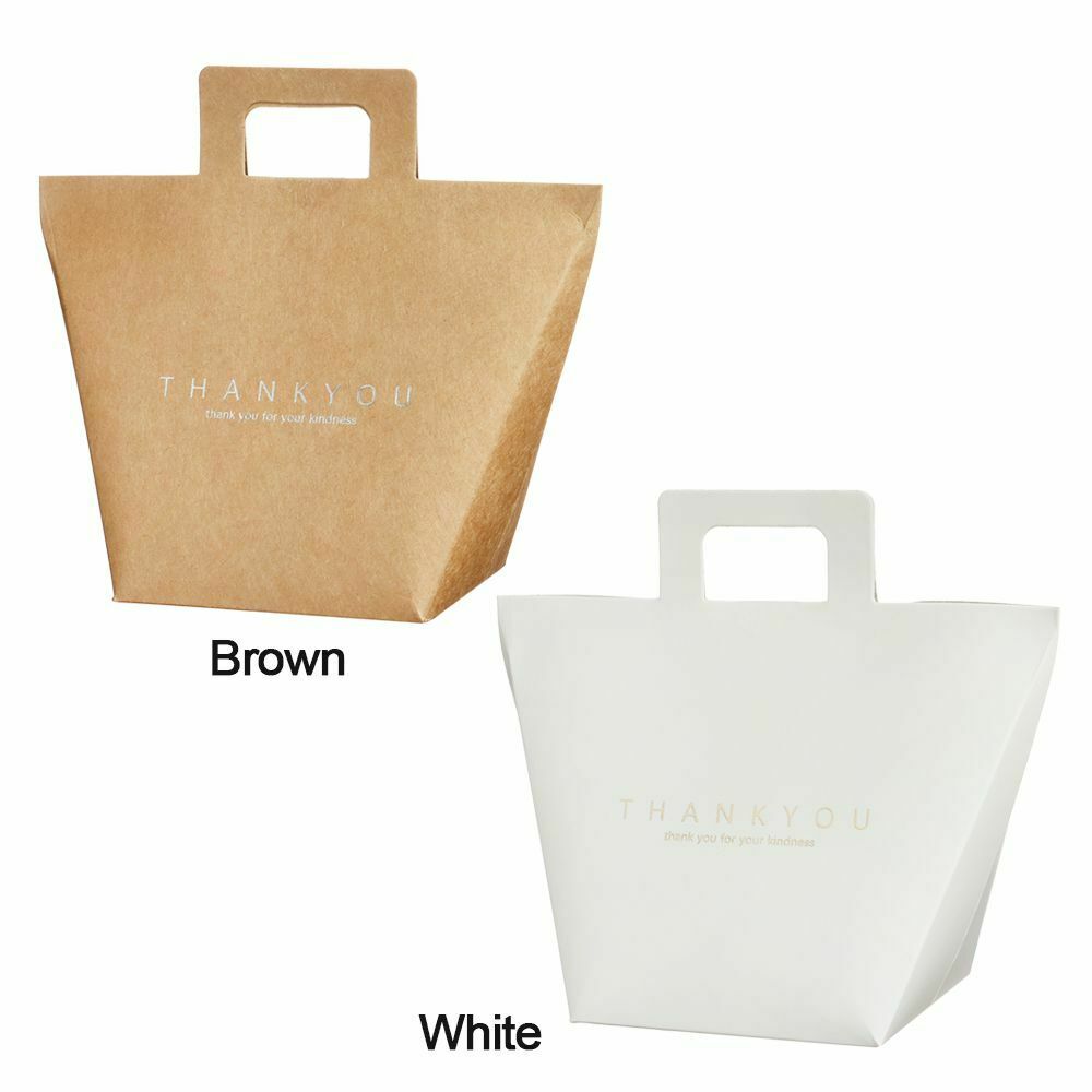 DIY Simple With Handles Decoration Bags Kraft paper Candy Box Bronzing Gift Bag