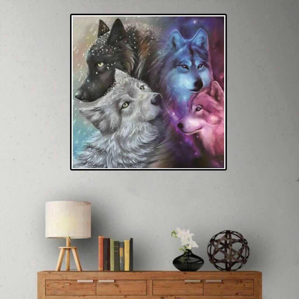 Four Wolves Full Drill  DIY 5D Diamond Painting Embroidery Cross Stitch Kit