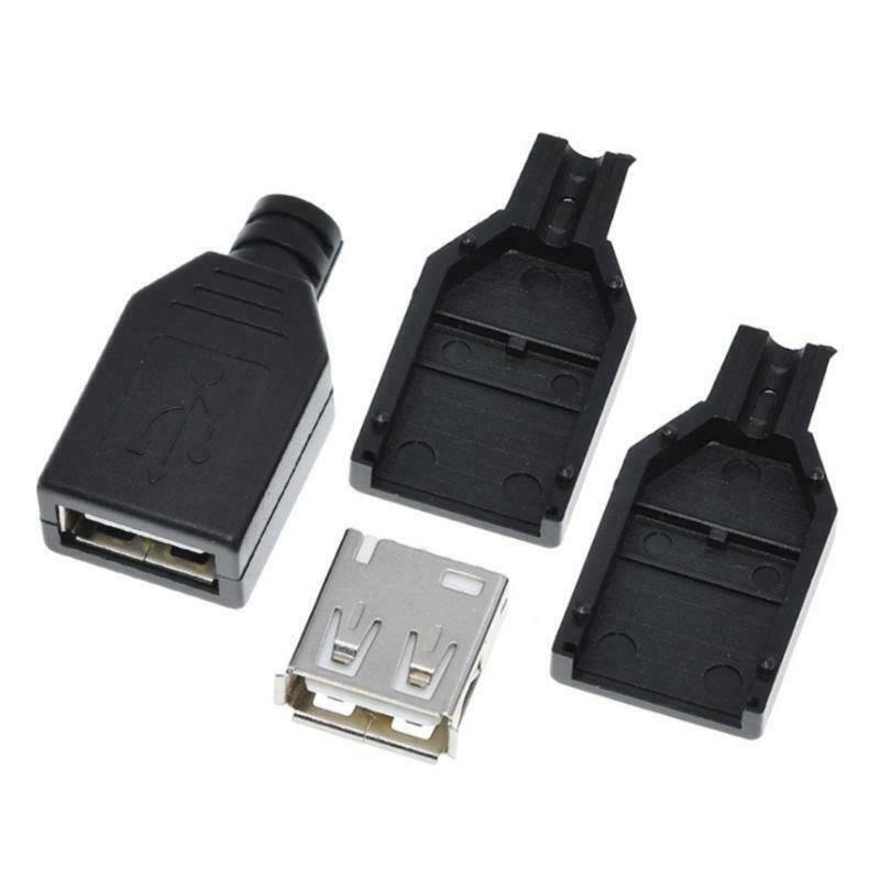 USB Black Male + Female Socket with Plastic Shell Socket Fast Transmission