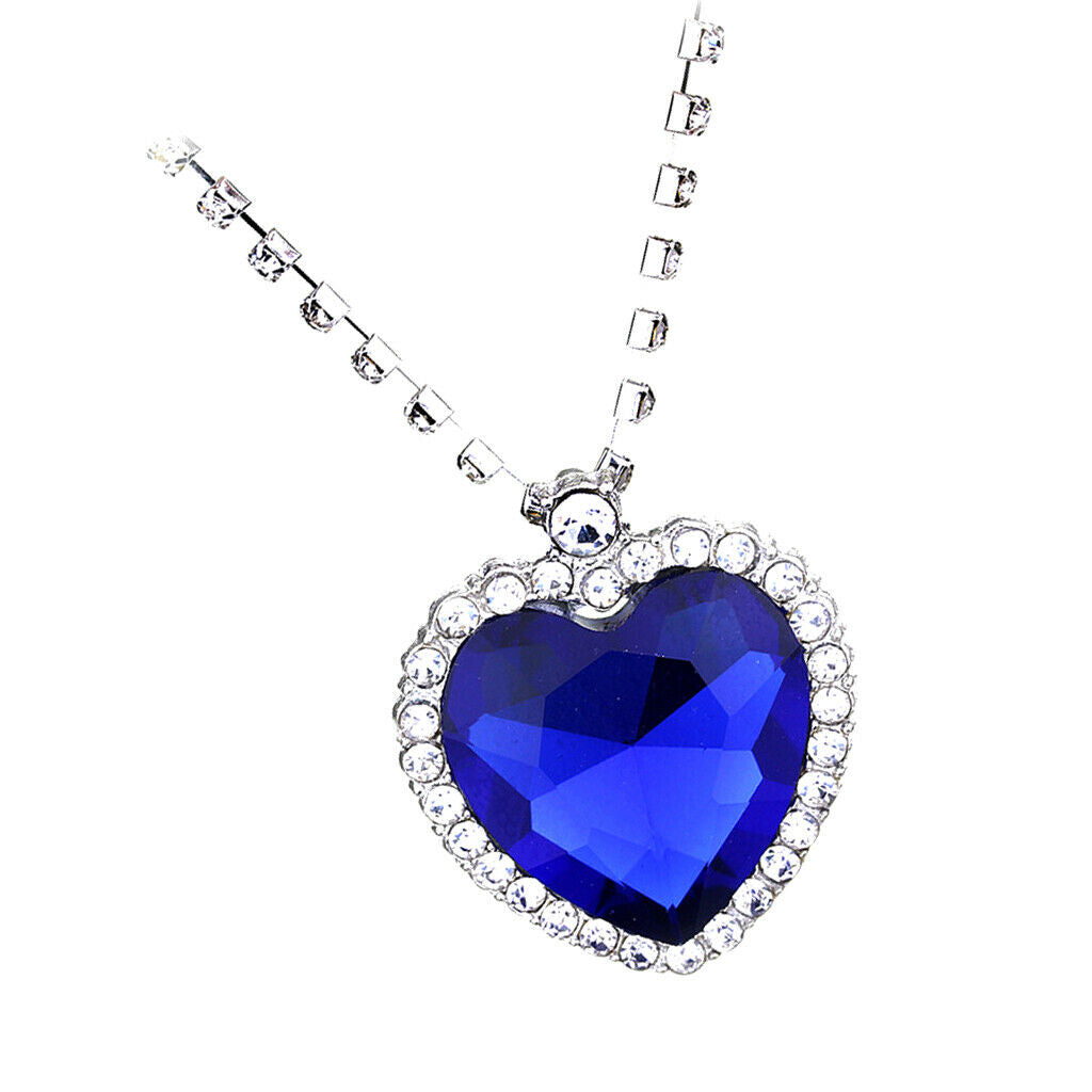 new Crystal   Pendant Necklace Titanic Heart Of The Ocean Necklace Women