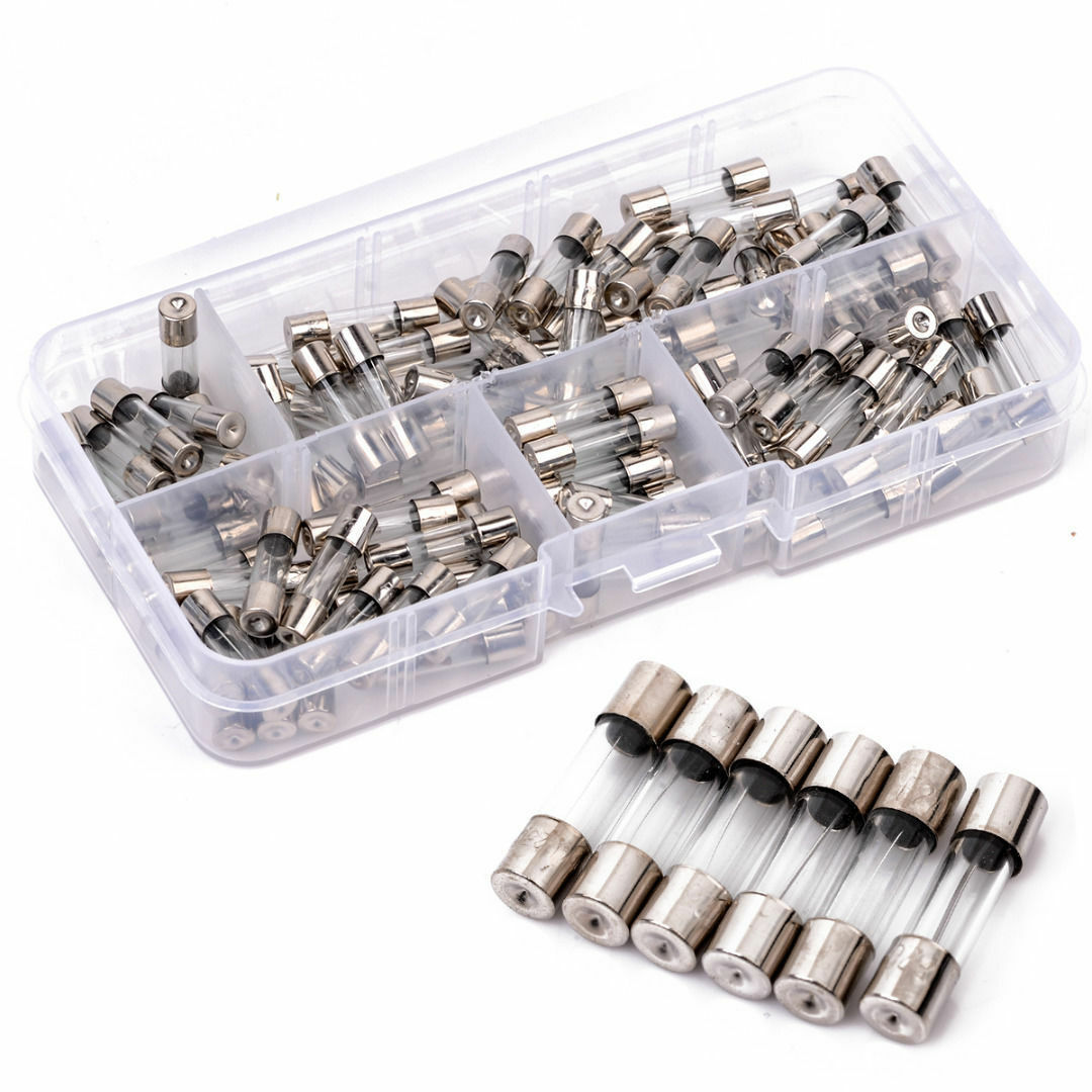 100Pcs Set 5x20mm Quick Blow Glass Tube Fuse Assorted Kits,Fast-blow Glass Fuses