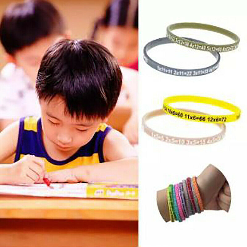 12Pcs/Set Multiplication Tables Silicone Bracelet Learn Math Education For KiSJ