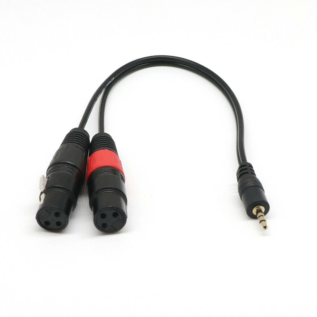 3.5mm 1/8'' TRS Stereo Male Plug TRS Audio Jack to Dual XLR 3pin Female Y