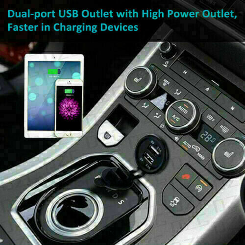 5V 4.2A Dual USB Port Charger Socket Outlet Waterproof LED for Car Motorcycle