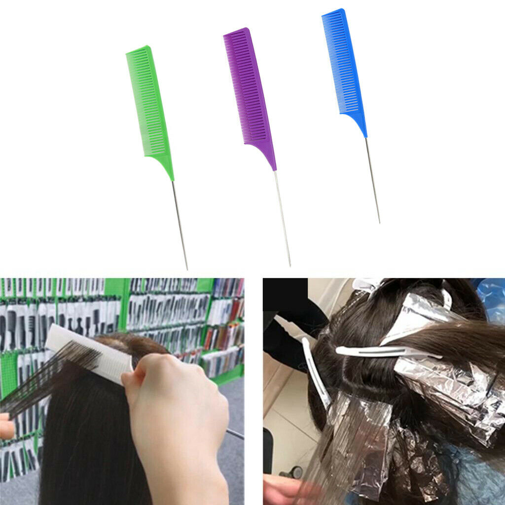 3 Piece ABS Weave Highlighting Foiling Hair Comb Combs Brush Heat-resistant
