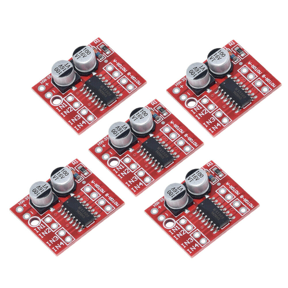 5Pcs L298N 1.5A 2Way MX1508 DC PWM Speed Dual H-Bridge Stepper Motor Module