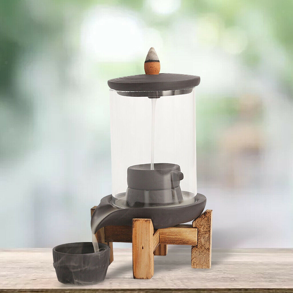 Handmade Backflow Incense Burner Ceramic Waterfall Incense Holder SPA Gift
