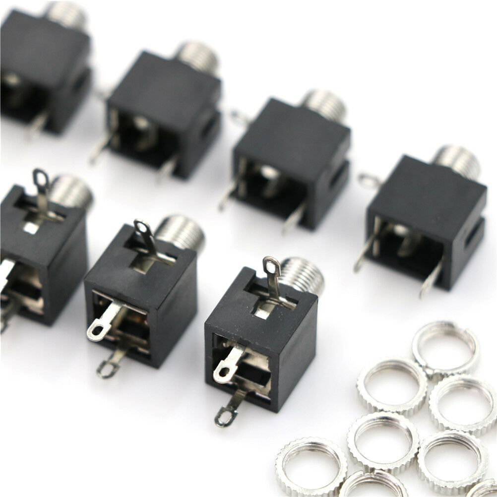 10 Pcs Panel PCB Female 3.5mm Headphone Jack Audio Connector.l8