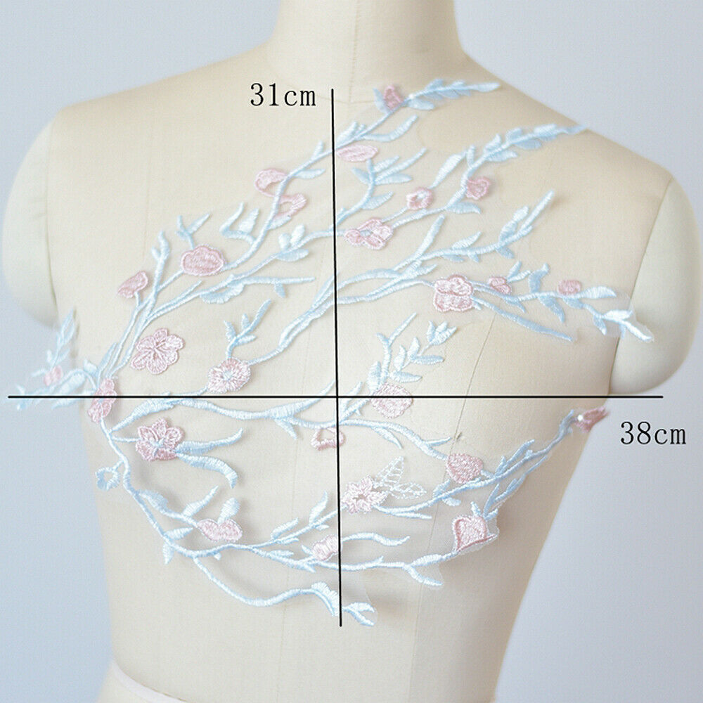 1Pc DIY Polyester Lace Wedding Dress Applique Clothes Patch Decor Accessories