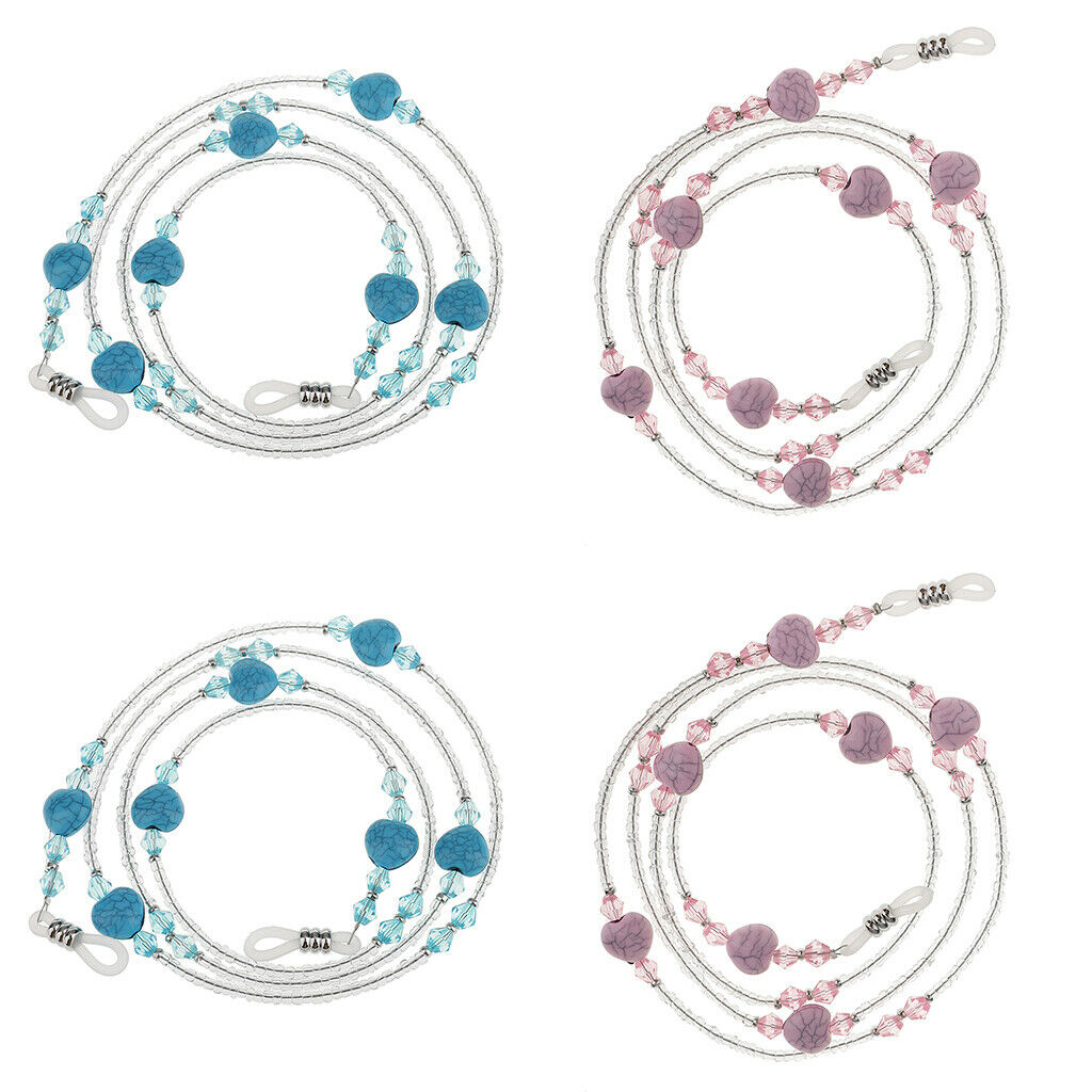4pack Quality Beaded Glasses Chain Cord Spectacles Eyewear Lanyard Necklace