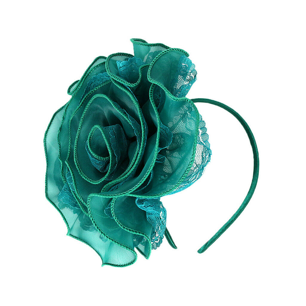 Flower Lace Headband Fascinator Wedding Bridal Royal Ascot Headwear Green