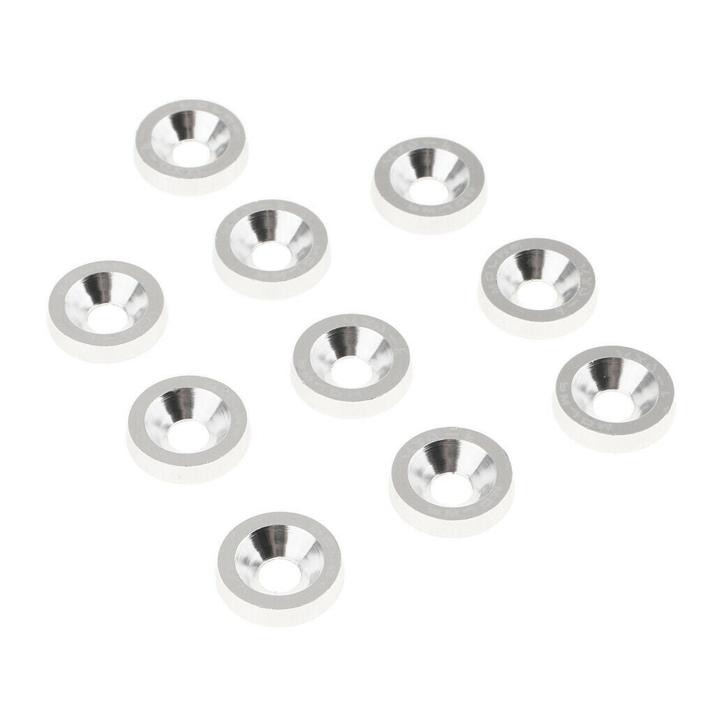 10PCS Car Reinforcement Aluminum Fender Washers and 10PCS 6mm Screw Sliver