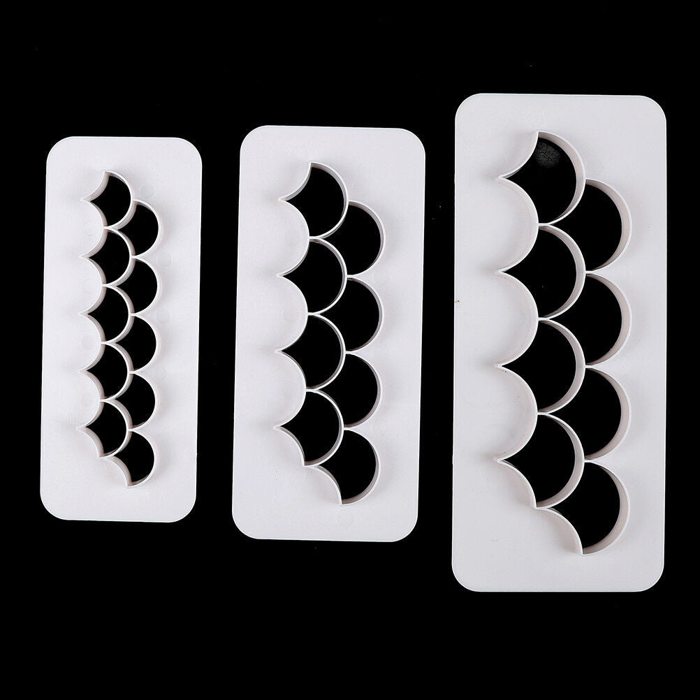 3pcs Fish scale shape fondant cookie cutter fondant mold cake decorating tool Lt