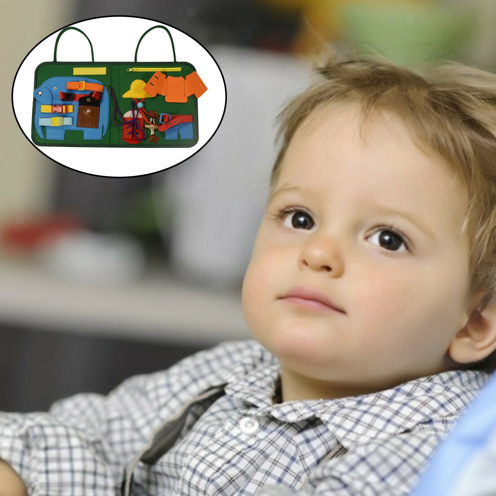 Felt Dressing Board Busy Board for Toddlers Activities for Fine Motor Skills,