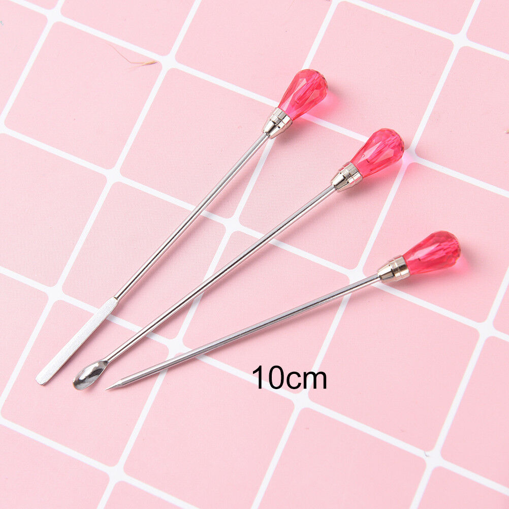 3pcs Nail Art Stirring Rod Tool Mixing UV Gel Nail Dotting Picker Nail Art  XC