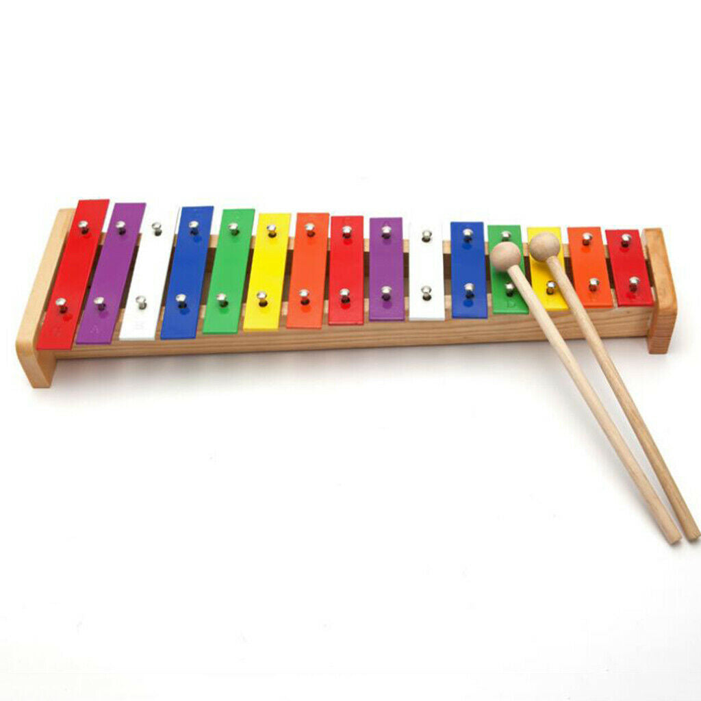 Wood Xylophone Educational Music Toys 15-tone w/ Beater Mallet for Kids Toys