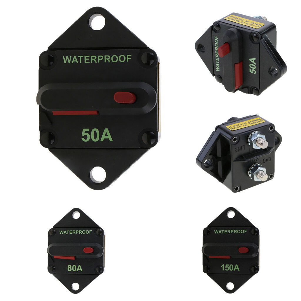 50A AMP Circuit Breaker Car Marine Stereo Audio Inline Replace Fuse 12V-24V