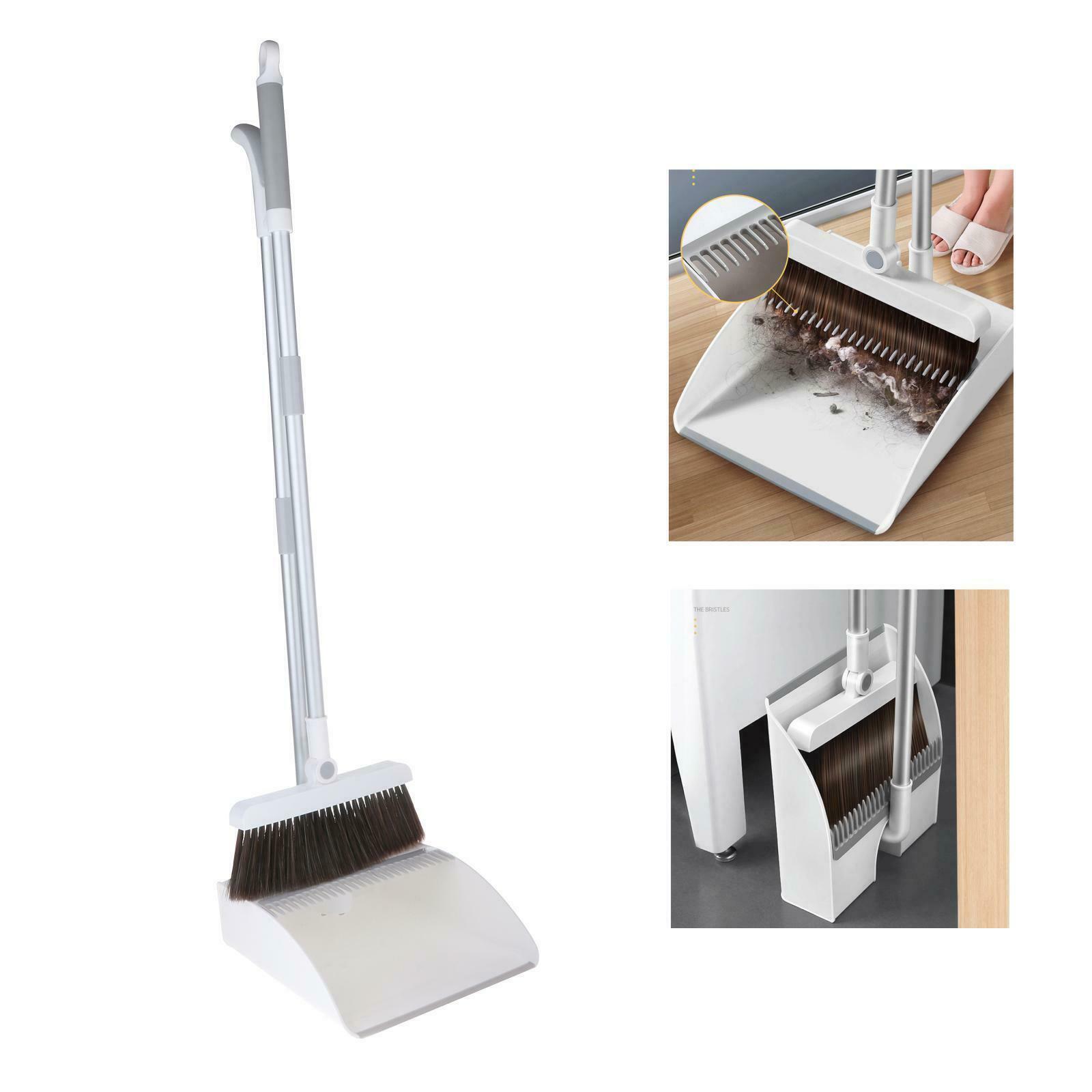 Long Handle Broom and Dustpan Cleans for Home Room Office Upright Stand Up