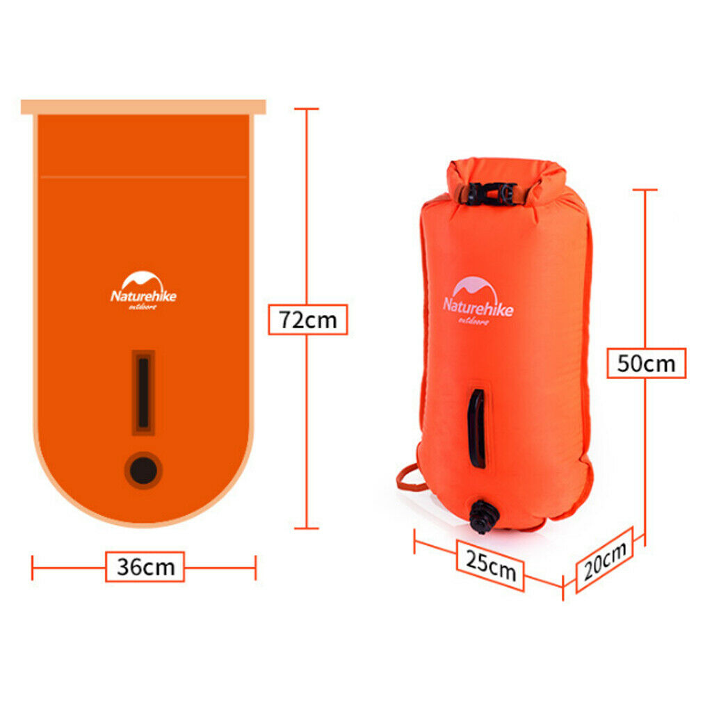 Open Water Sea Safety Swim Buoy Floating Aid Swimming Dry Bag Tow Float Orange