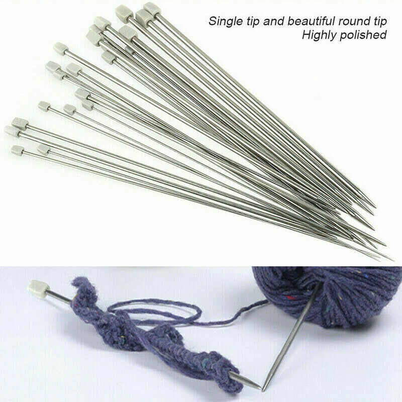 Single Kit Stainless 2-8mm 35cm Sewing Tool 22pcs/Set Pointed Knitting Needles