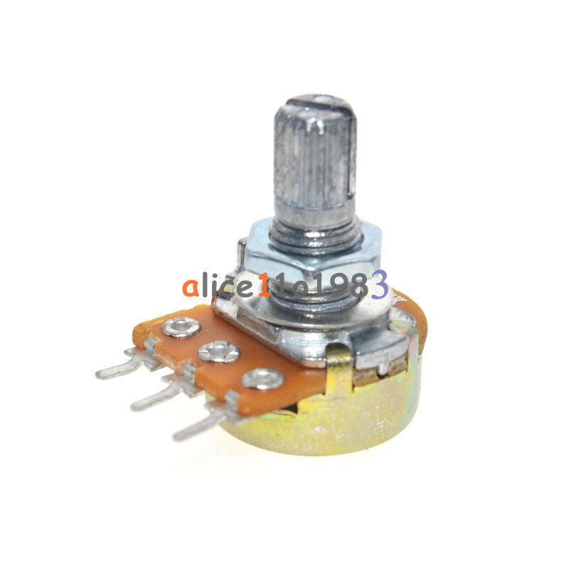 10PCS B20K OHM Linear Taper Rotary Potentiometer 15MM Shaft 3 Pin with Nuts