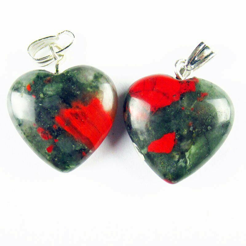 10pcs Natural Chicken Blood Stone Heart Pendant 16x16x6mm（send randomly）A-207SK