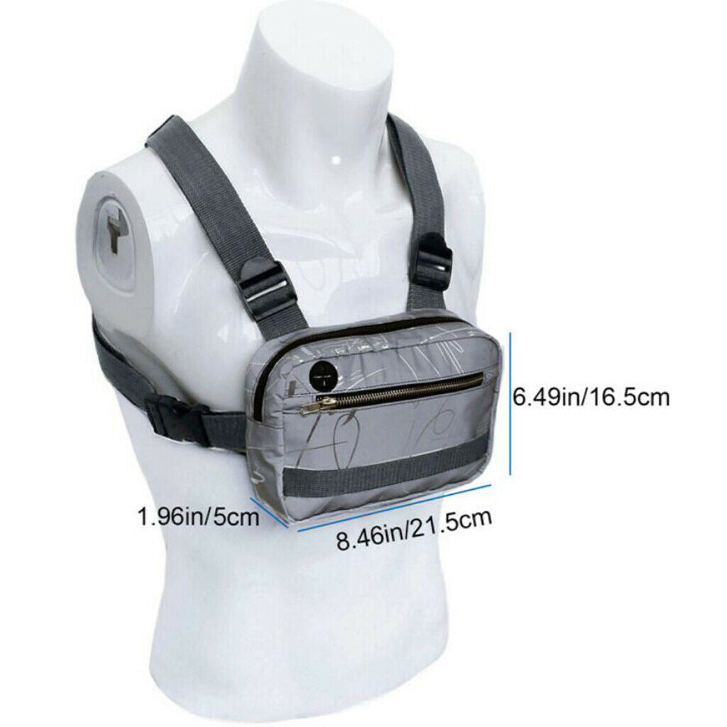 Oxford Molle Chest Bag Phone Water Bottle Gadget Pouch Adjustable Travel Running