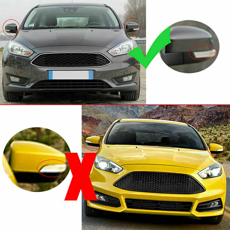 Front Right Side Fit Ford Focus Sedan MK2 MK3 Rear View Mirror Cover Matte Black