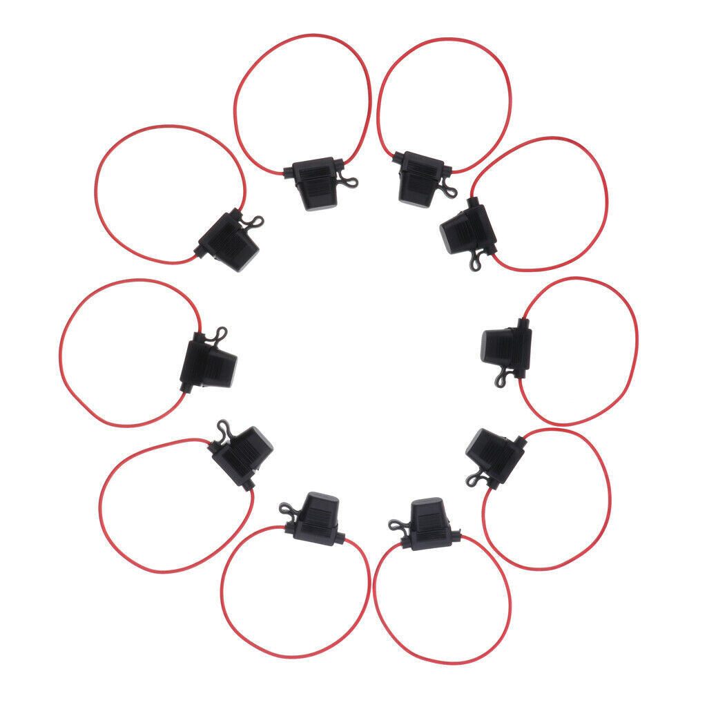10 Pieces Car Automotive Waterproof Blade Fuse Holder Harness Block 18AWG