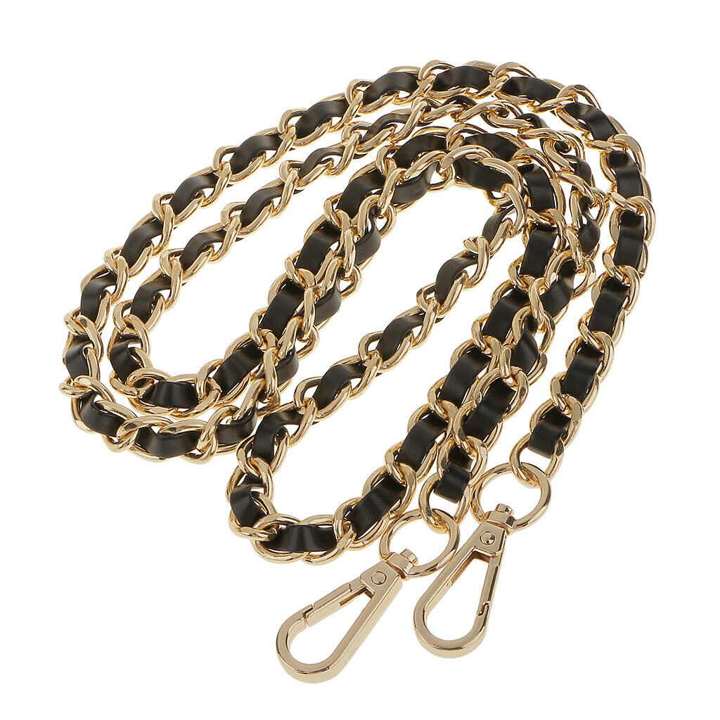 5X Chic Shoulder Crossbody Bag Strap Replacement Leather Metal Chain 47inches