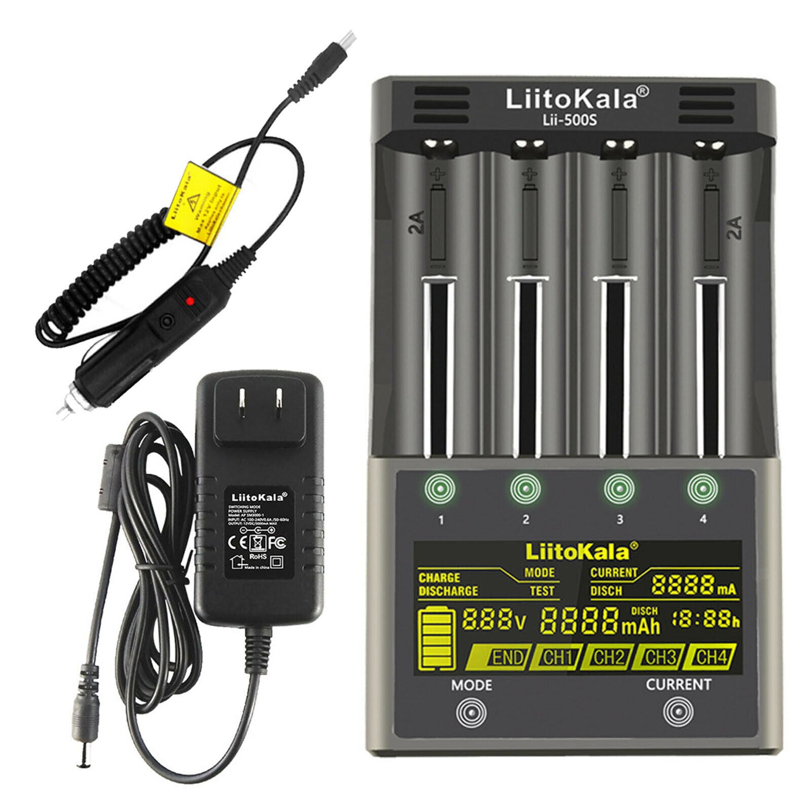 4 Slots Battery Charger for Universal Intelligent AAA with LCD Display