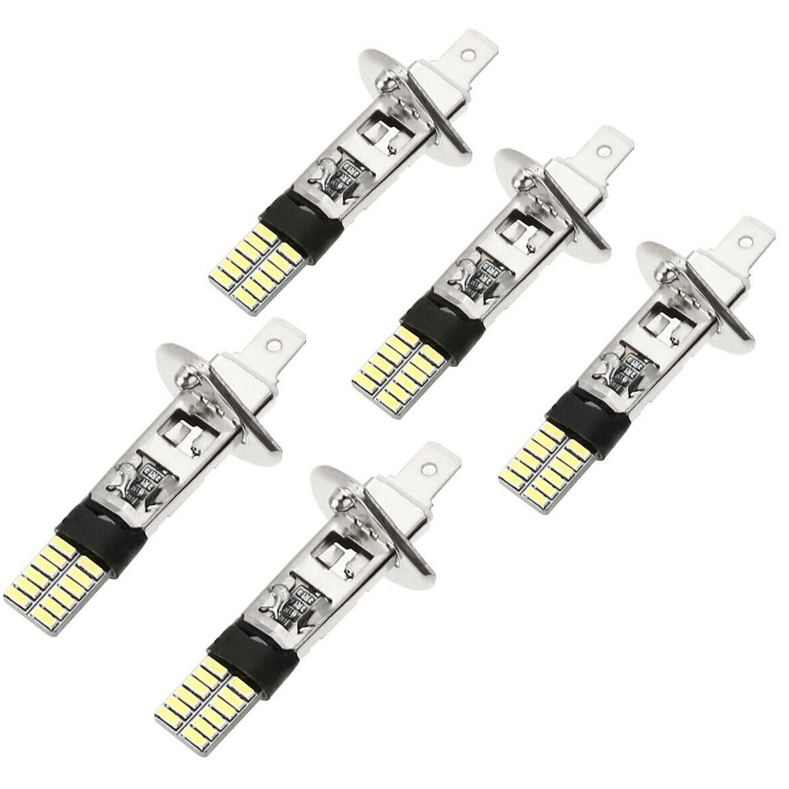 5X H1 24-SMD 4014 LED Car Front Fog Light Bulb Driving Lamp DRL White Globe