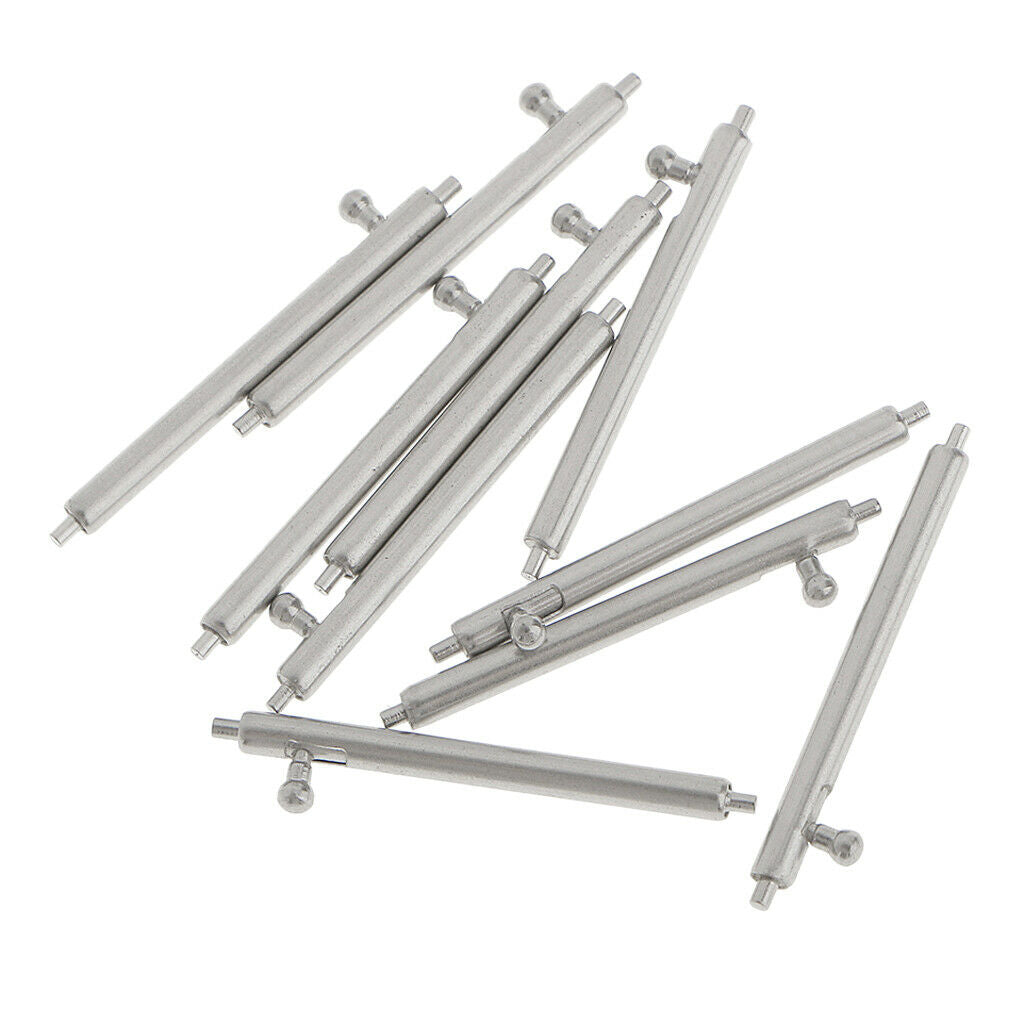 10 Pieces Quick Release Spring Bar Cylindrical Push Button Watch Pins 14mm