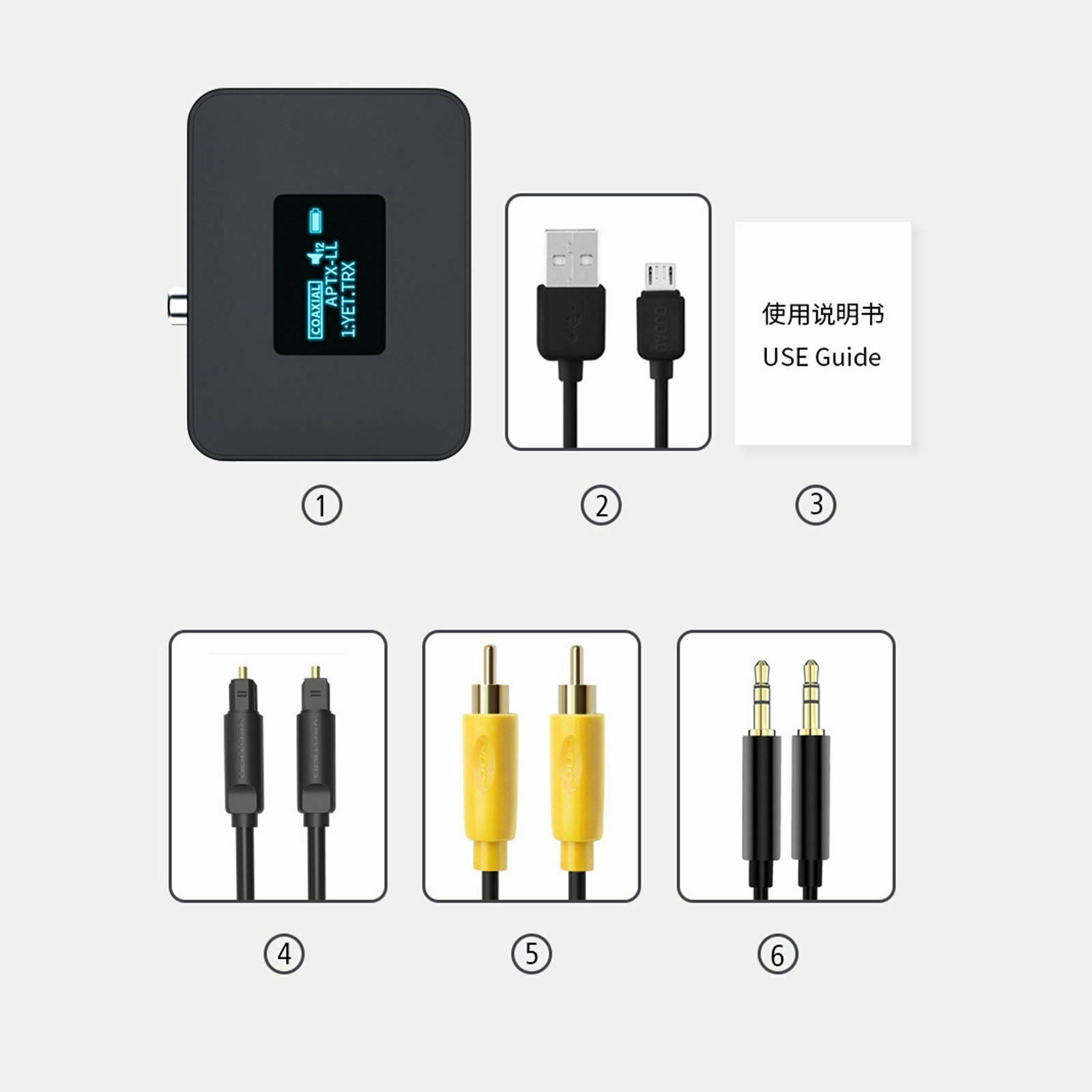 Bluetooth 5.0 Wireless Audio Adapter HiFi Sound for TV PC Headphones