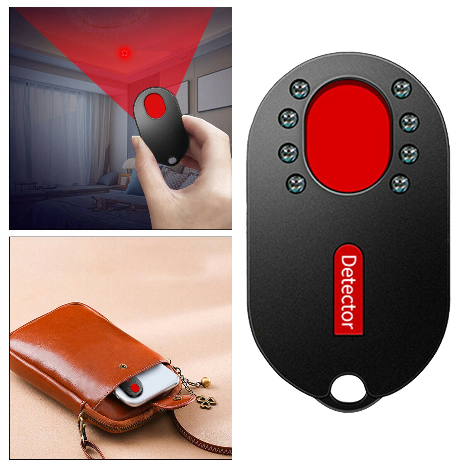 Pocket Size Mini Hidden-Camera Detector Finder Scanner w/LED Lights Infrared Bug