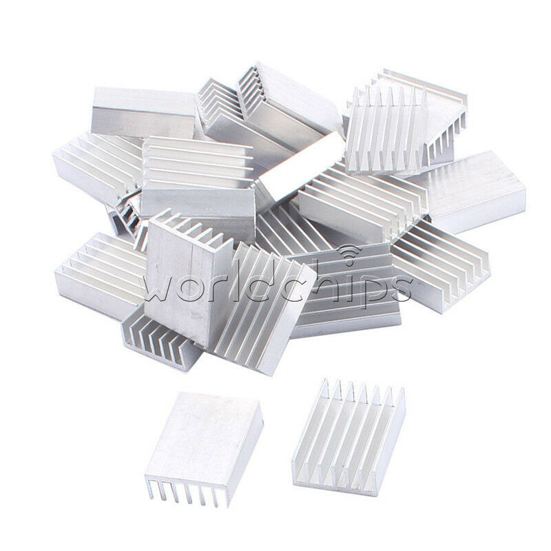 50PCS Aluminum Rectangle CPU Heatsink Radiator Heat Sink Cooling Fin 20x14x6mm