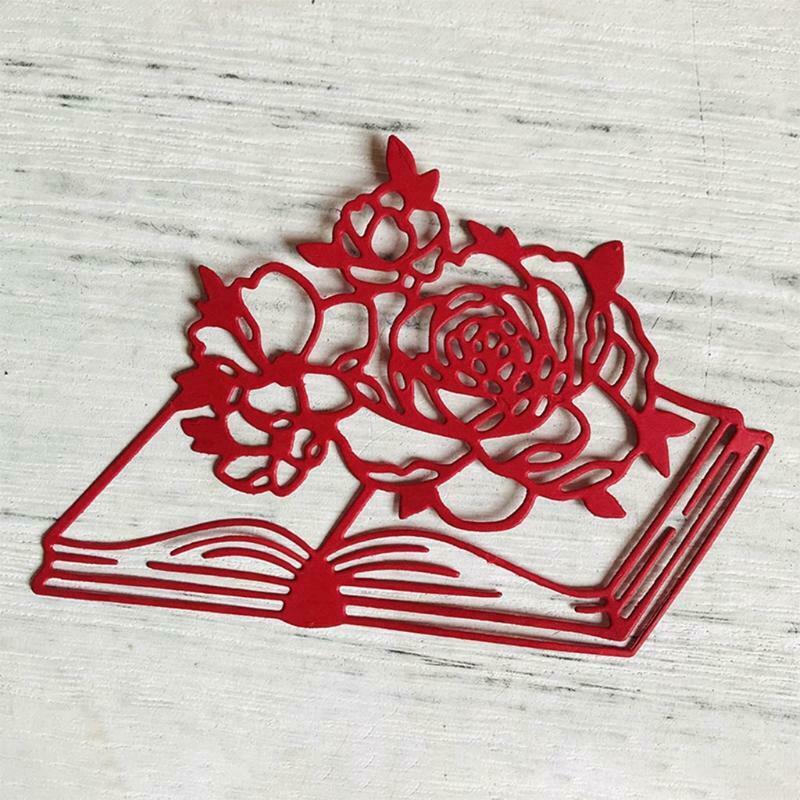 Rose Flower Book Metal Cutting Dies Stencil DIY Scrapbooking Album Paper Card