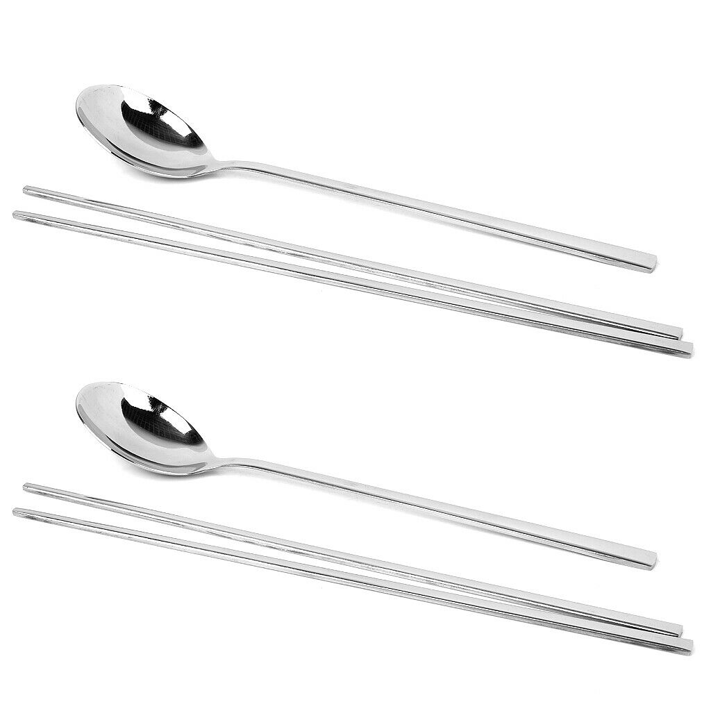 Long Handle Stainless Steel Chopsticks Kitchen Tableware Cutlery Utensils