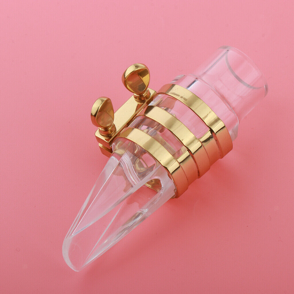 1 Set Transparent Crystal Alto Saxophone Mouthpiece with Ligature Brush