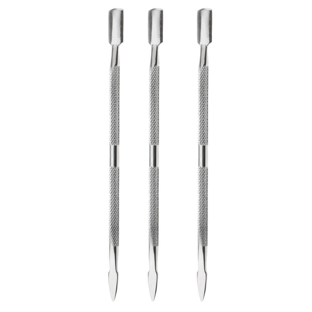 3x Cuticle Pusher Dead Skin Remover Manicure Nail Art Polishing Pedicure Kit -