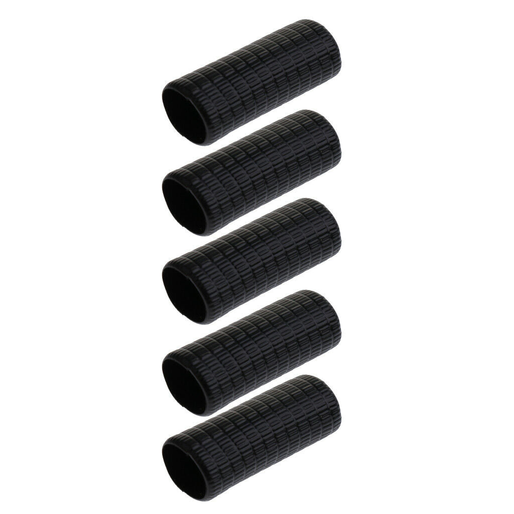 5 Pieces Black Plastic Violin Bow Cover Skin 8mm Dia Bow Frog Beginner