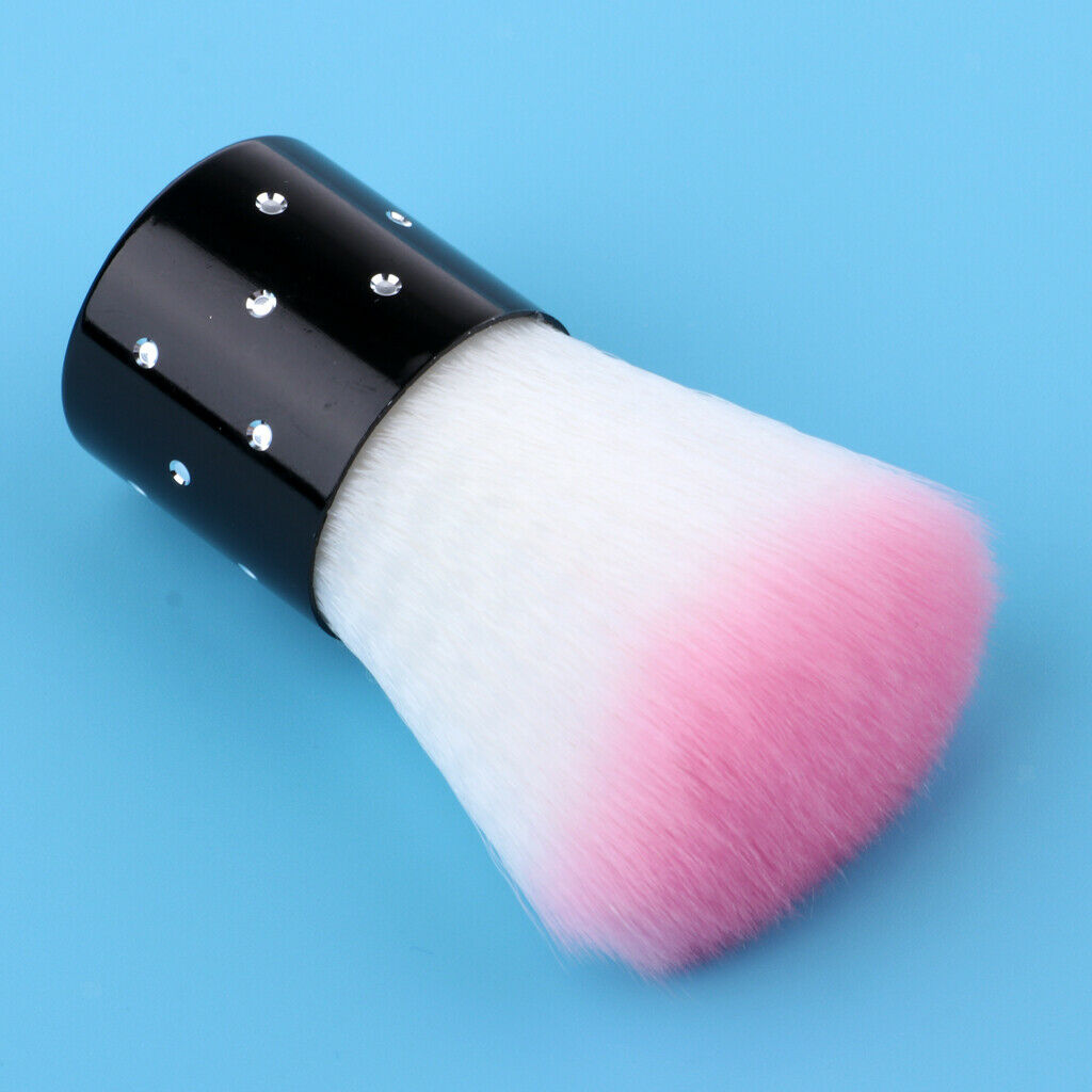 Pink Soft Kabuki Brushes Powder Brush Nail Arts Dust Cleaner Brush for Makeup or