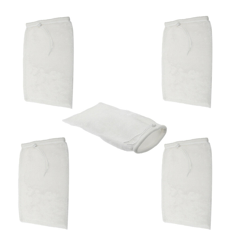 5pcs Filter Socks Aquarium Marine Sump Filter Bag with Adjustable Drawstring