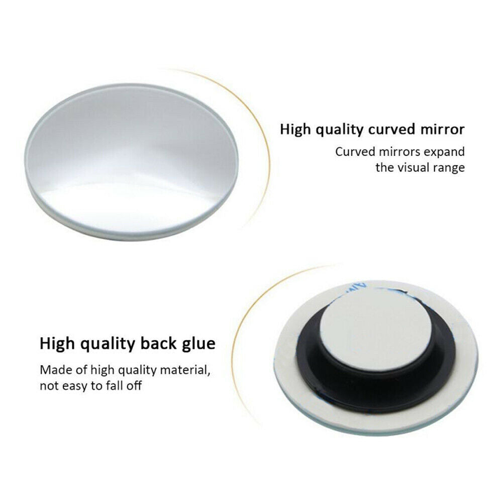 1 Pair Universal 360° Wide Angle Adjustable Reversing Rearview Mirror White Edge