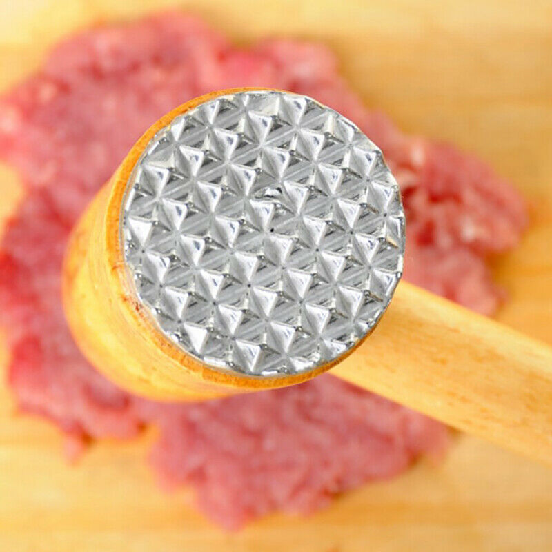 Wooden Double-sided Meat Hammer Meat Tender Hammers Steak Tools Pork Chop Ham BD